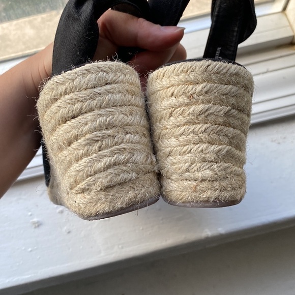 LAUREN Ralph Lauren canvas wedges, black and cream, size 7 - Picture 7 of 7